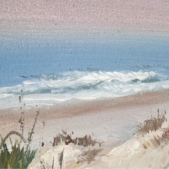 Vintage Original Seascape at Sunrise with Dunes by Artist John Szekes 18 x 14 - Picture 3 of 12